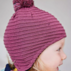 Knitted helmet hat Rose