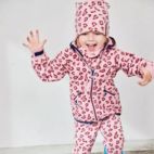 Fleecemössa Pink Leo M 5-6 år