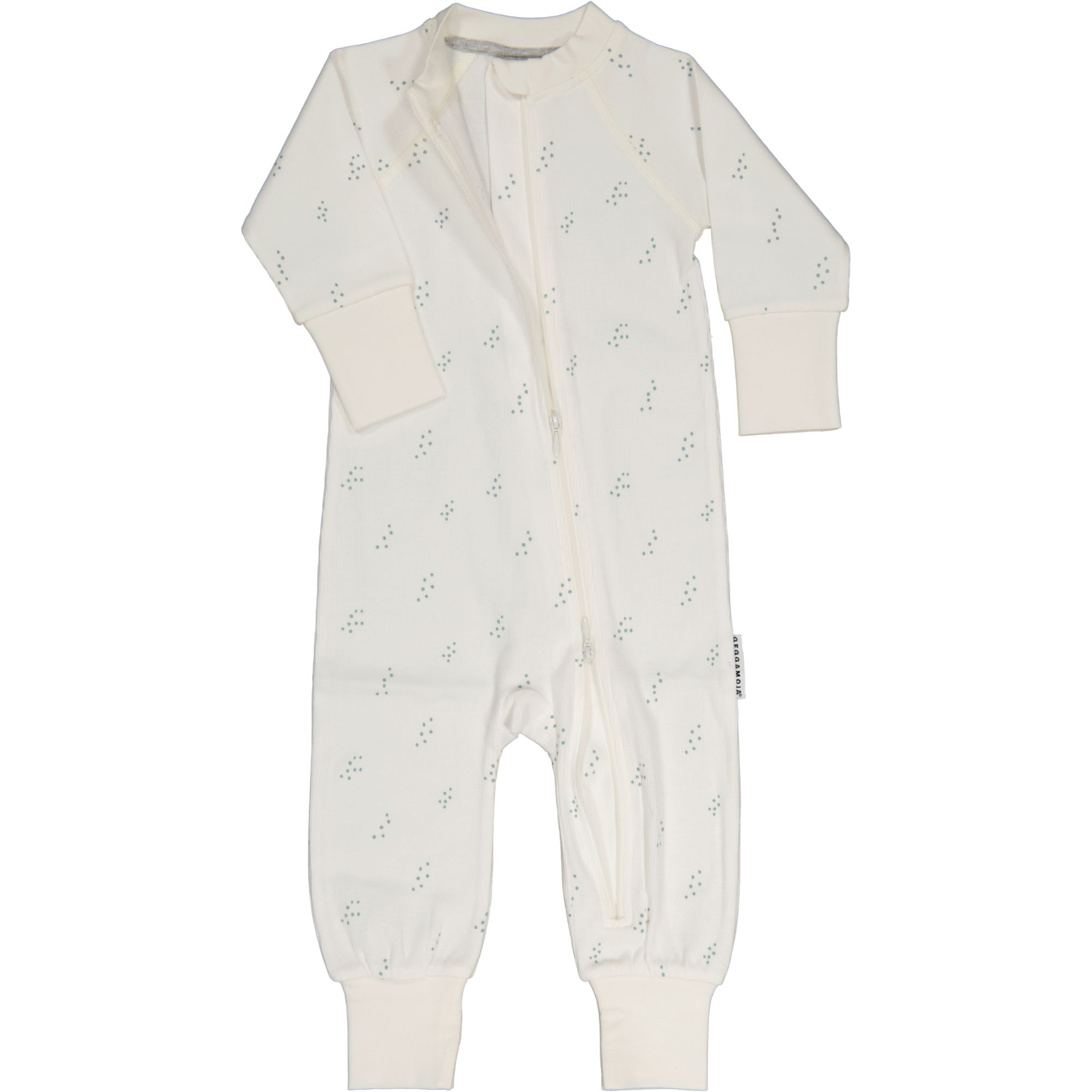 Pyjamas 2-way zip Tiny green dot