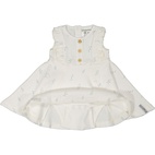 Summer flounce dress Tiny green dot 122/128