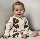 Bamboo two way zip pyjamas Brown heart 74/80