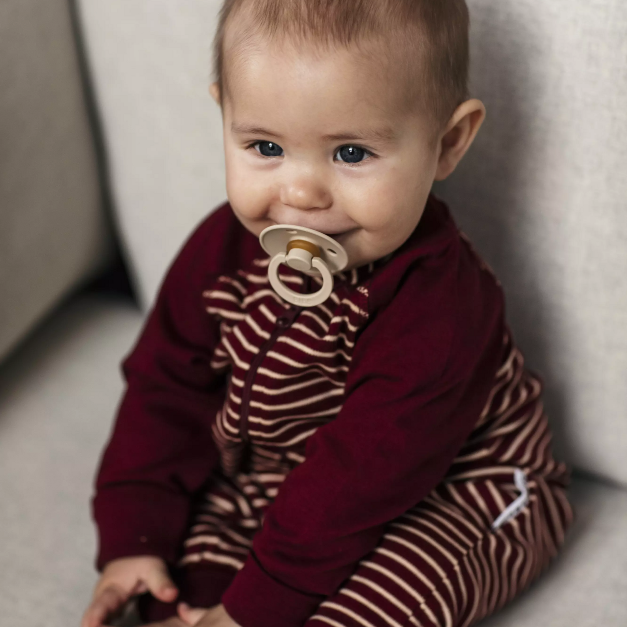 Pyjamas Two way zipper Burgundy/peach 98/104