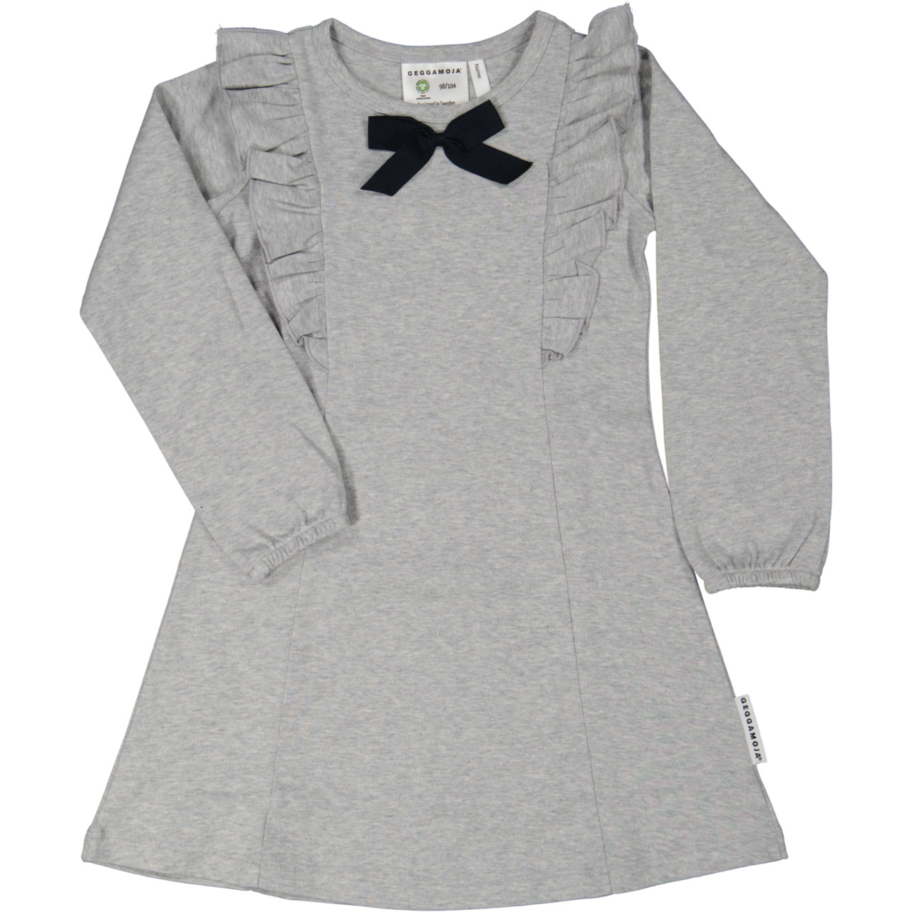 Bow dress Grey melange 86/92