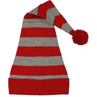 Tonttulakki striped punainen/harmaa mel str 6Y-Adult