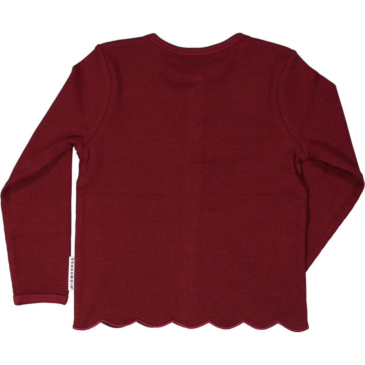 Cardigan bomullsribb Vinröd 146/152