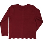 Cardigan bomullsribb Vinröd 146/152