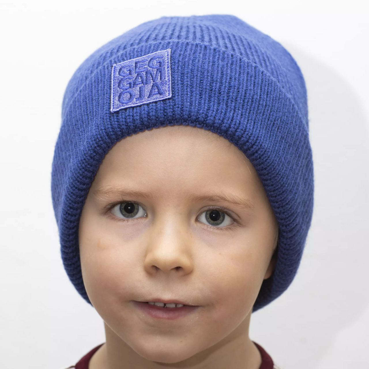 Knitted beanie patched Blue 2-6 Y
