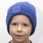 Knitted beanie patched Blue Adult