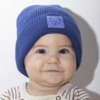 Knitted beanie patched Blue 0-2 Y