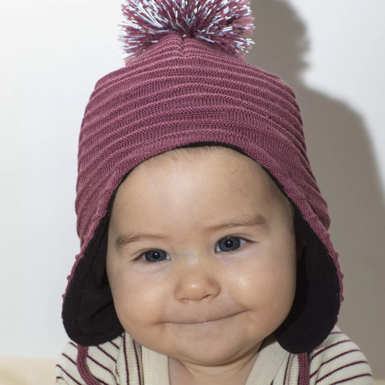 Knitted helmet hat Rose  10m-2Y