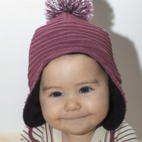 Knitted helmet hat Rose