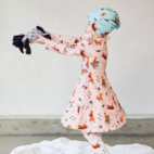Mamma Moo and Crow Flared dress Blush pink  122/128
