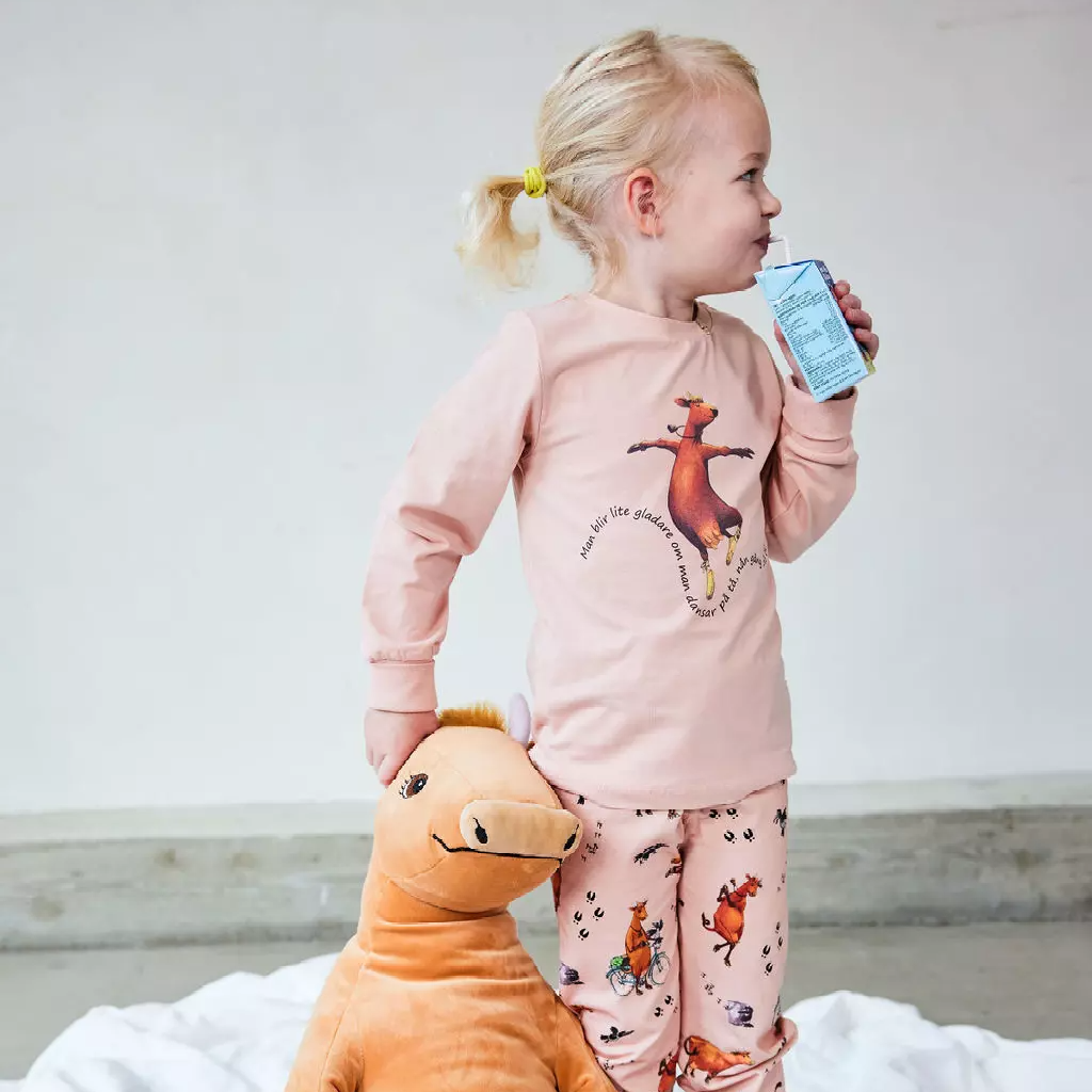 Mamma Moo and Crow two piece pyjamas Blush pink