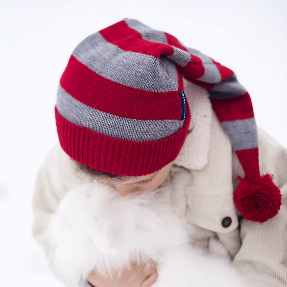 Christmas cap striped Red/grey