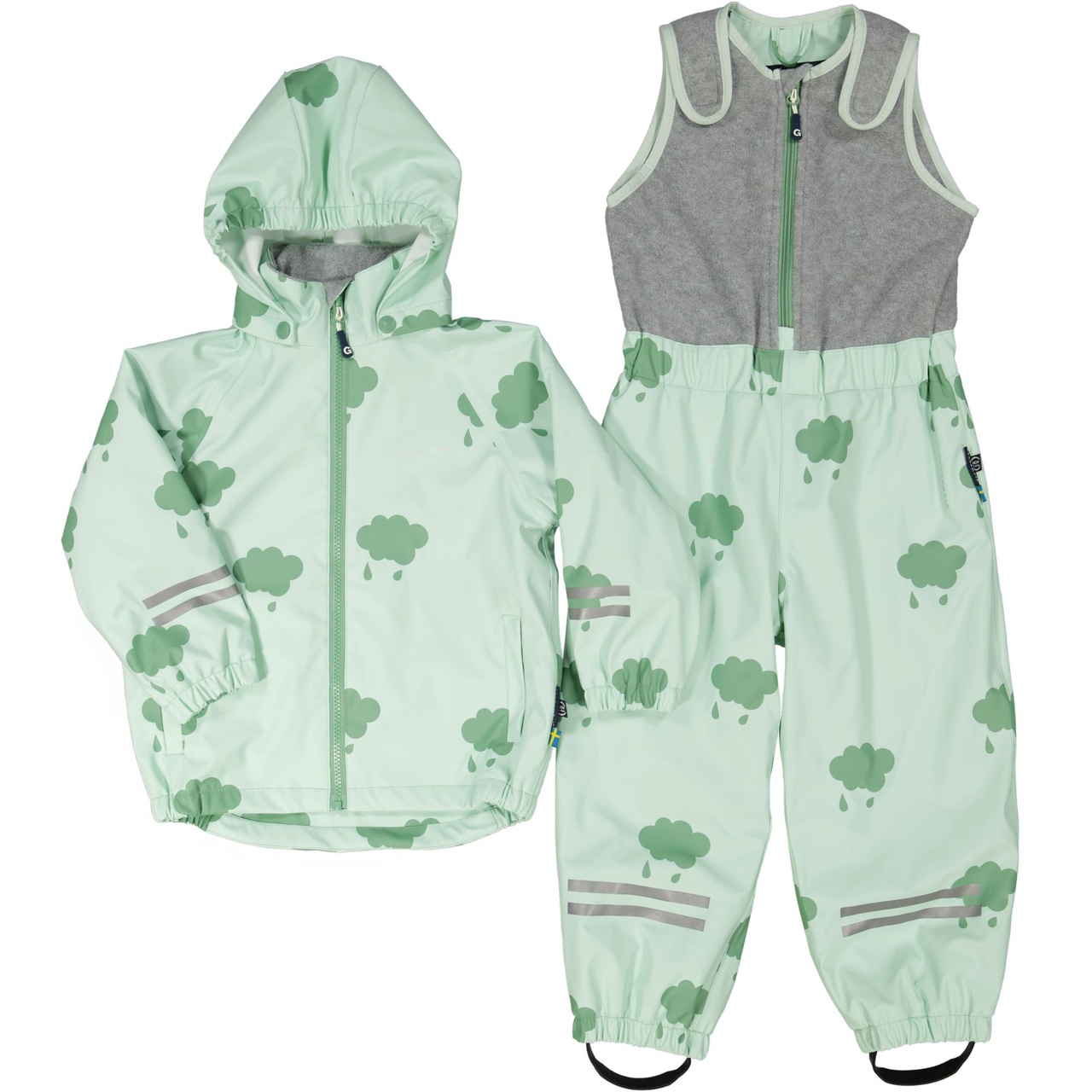 Rain set fleece Mint cloud  122/128