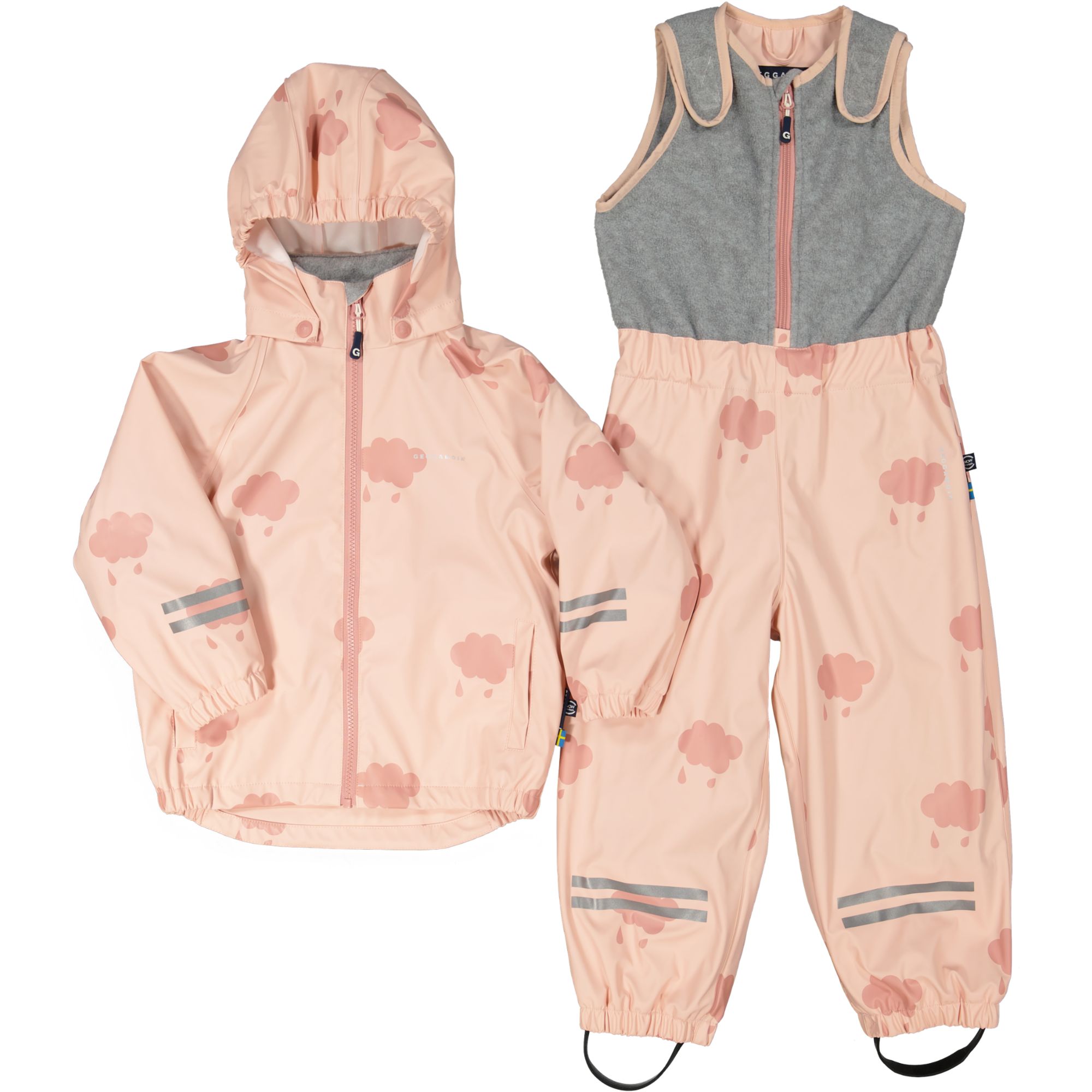 Rain set fleece Pink cloud