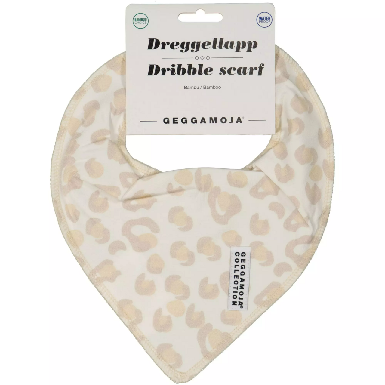 Bamboo dribble scarf Soft beige leo