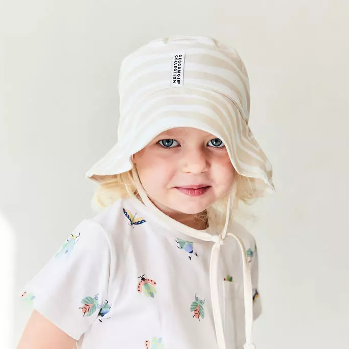 Bamboo Sunny hat Soft beige zebra