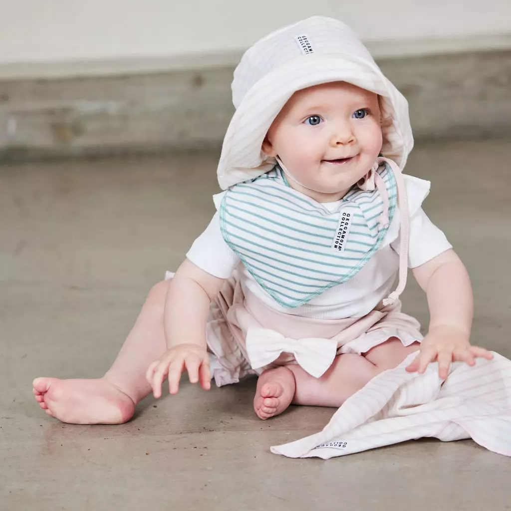 Dry bib L.green/offwhite