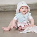 Dry bib L.green/offwhite