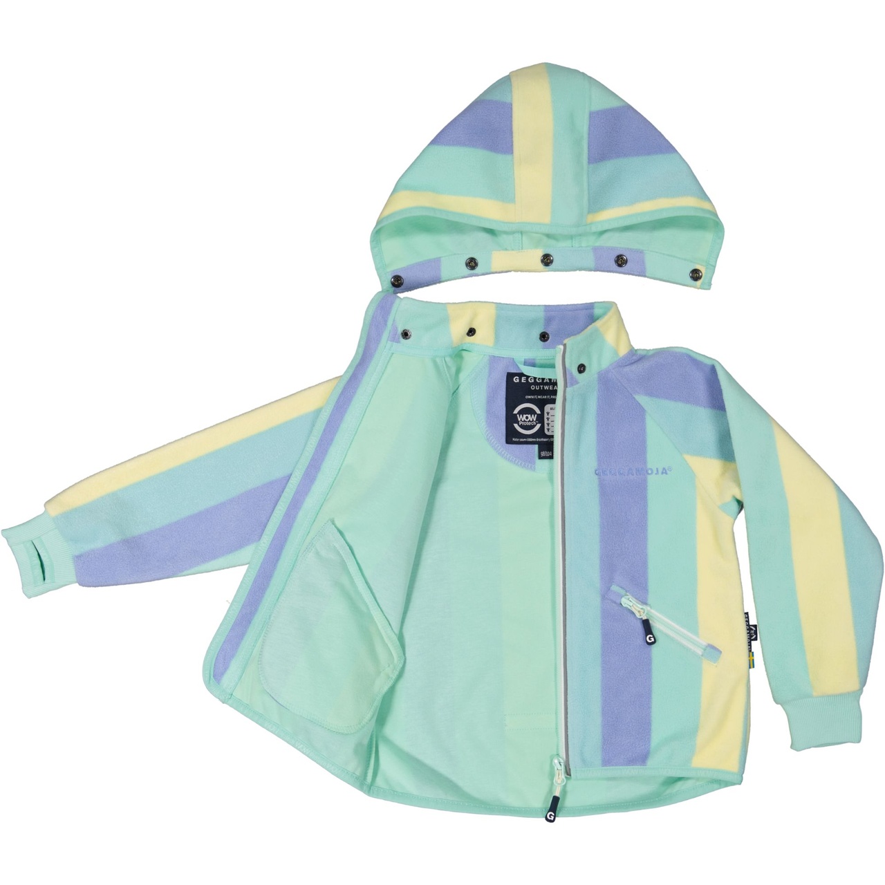 Wind fleece jacket Mint Stripe