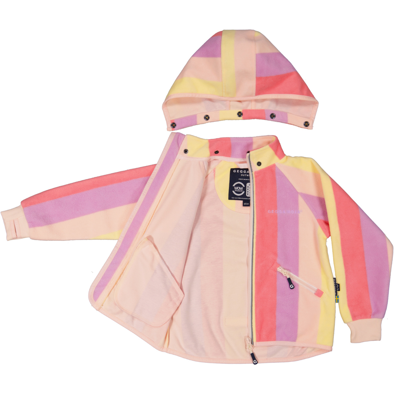 Vindfleece jacka Randig Rosa/Lila