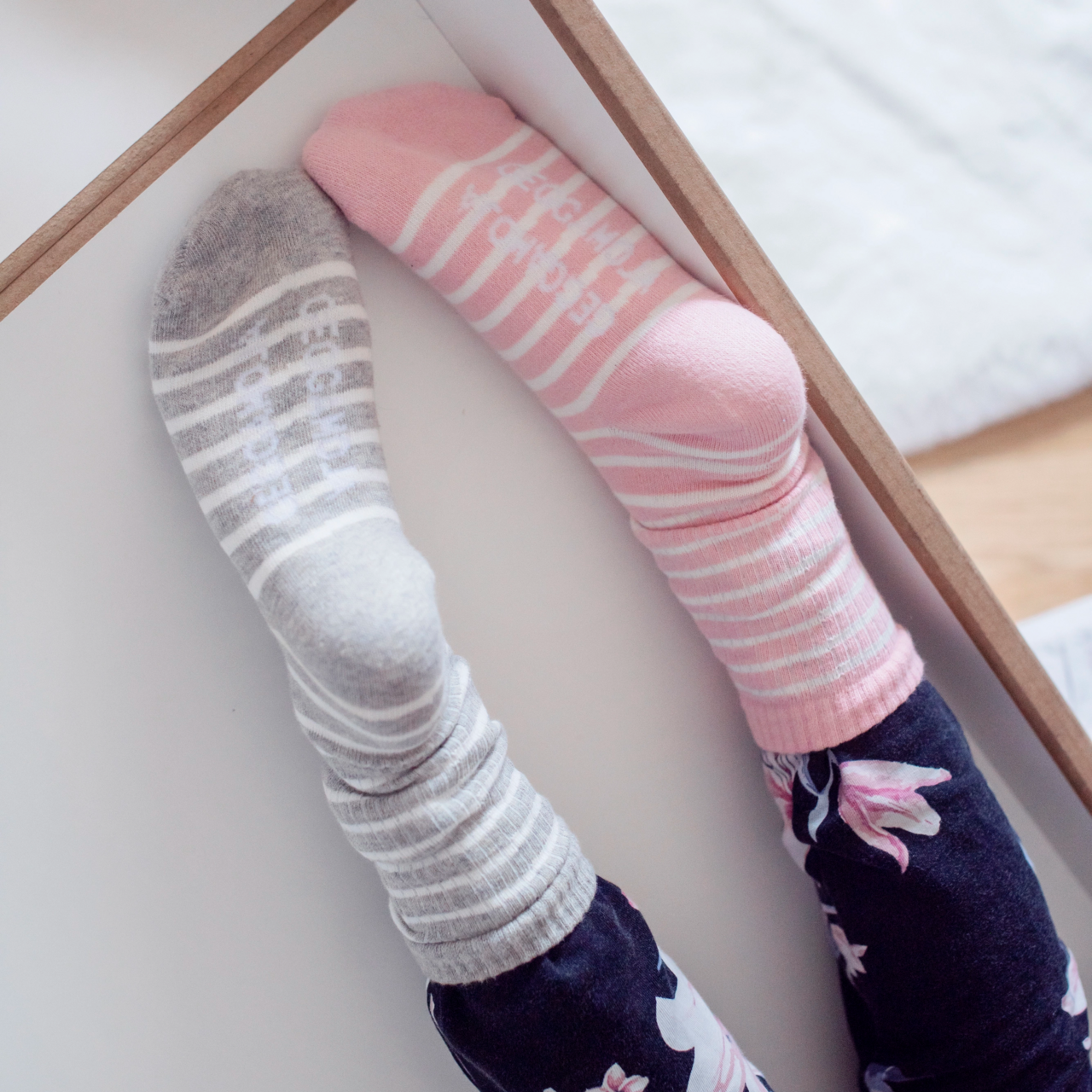 Sock Classic 2-pack Pink/white  25-27