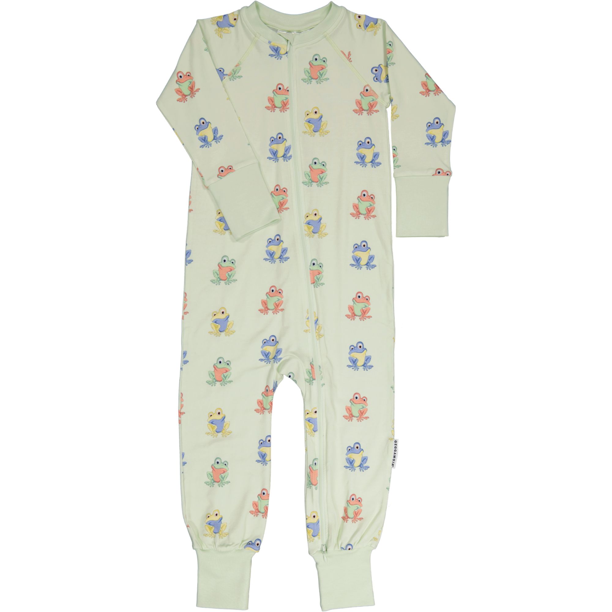 Bamboo two way zip pyjamas Green Frog