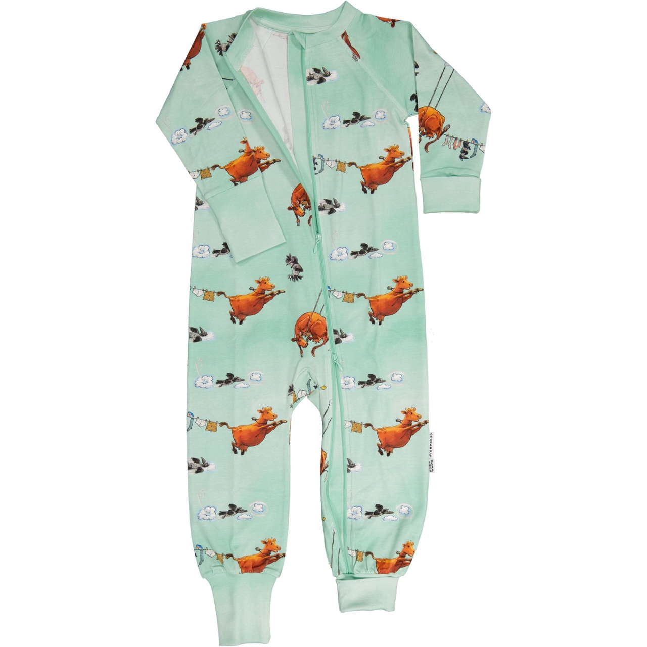 Mamma Mu two way zip pyjamas Sky mint 79 74/80