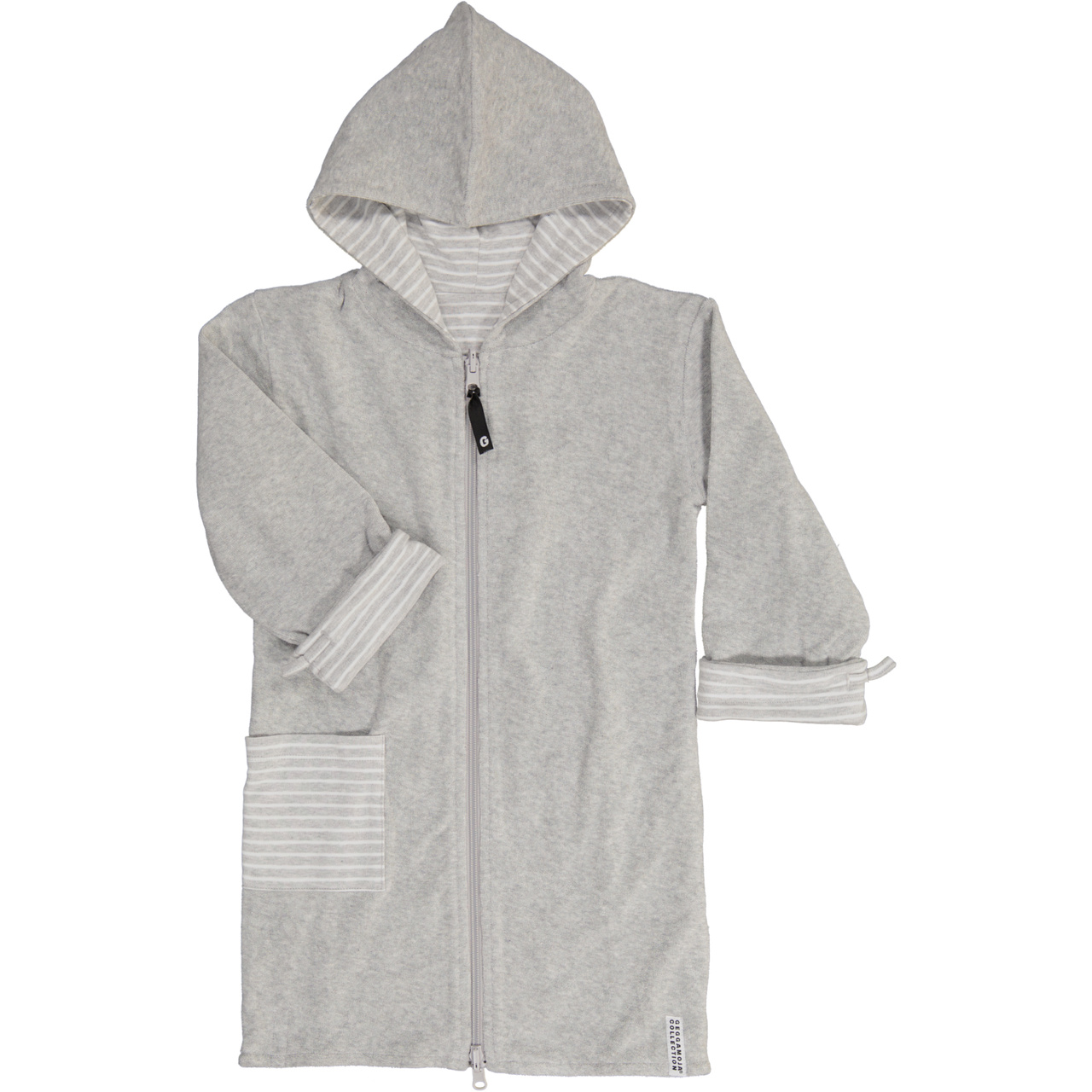 Bathrobe Kids Classic Grey/Grey-white  110/116