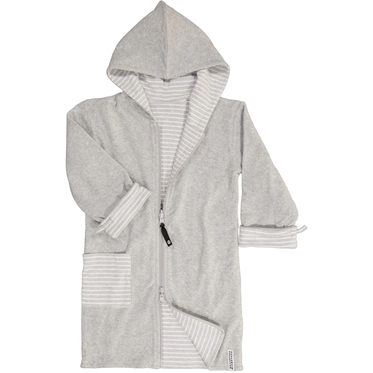 Bathrobe Kids Classic Grey/Grey-white  122/128