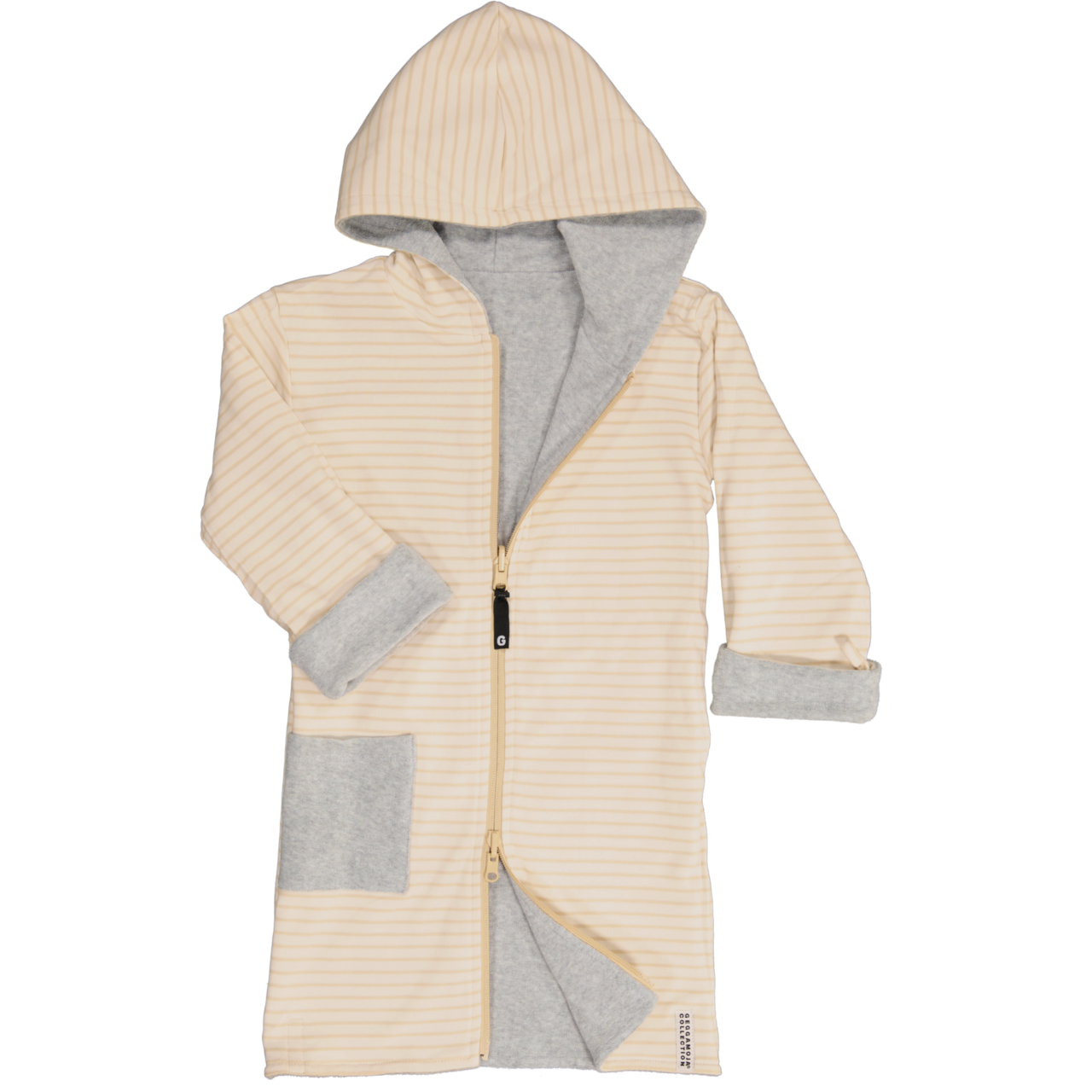 Bathrobe Kids Classic Grey/beige-offw  86/92