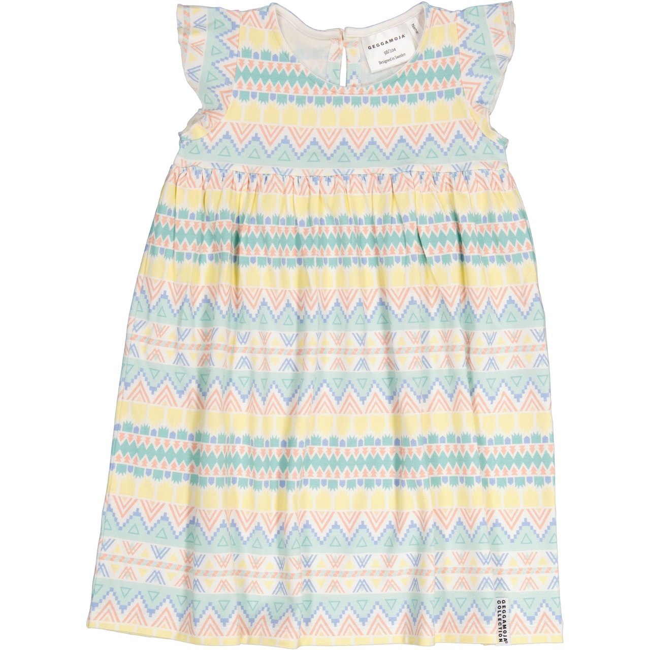 Bamboo flounce dress Inca pastel  134/140