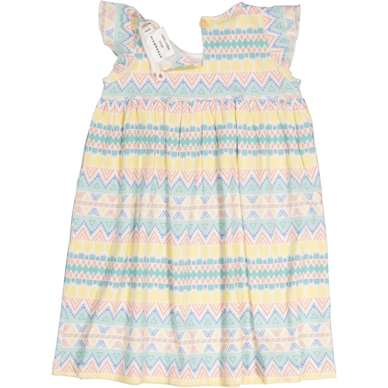 Bamboo flounce dress Inca pastel  62/68