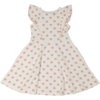 Summer flounce dress Pink heart  86/92