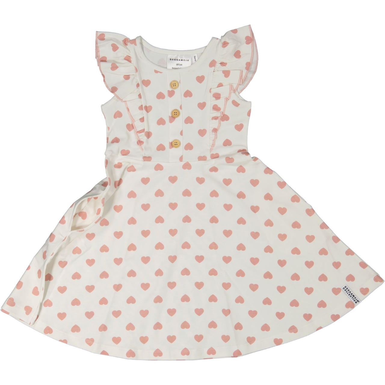 Summer flounce dress Pink heart  86/92