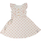 Summer flounce dress Pink heart  86/92