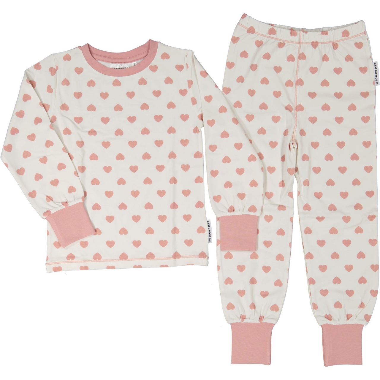 Pyjamas tvådelad Bambu Rosa hjärtan 74/80