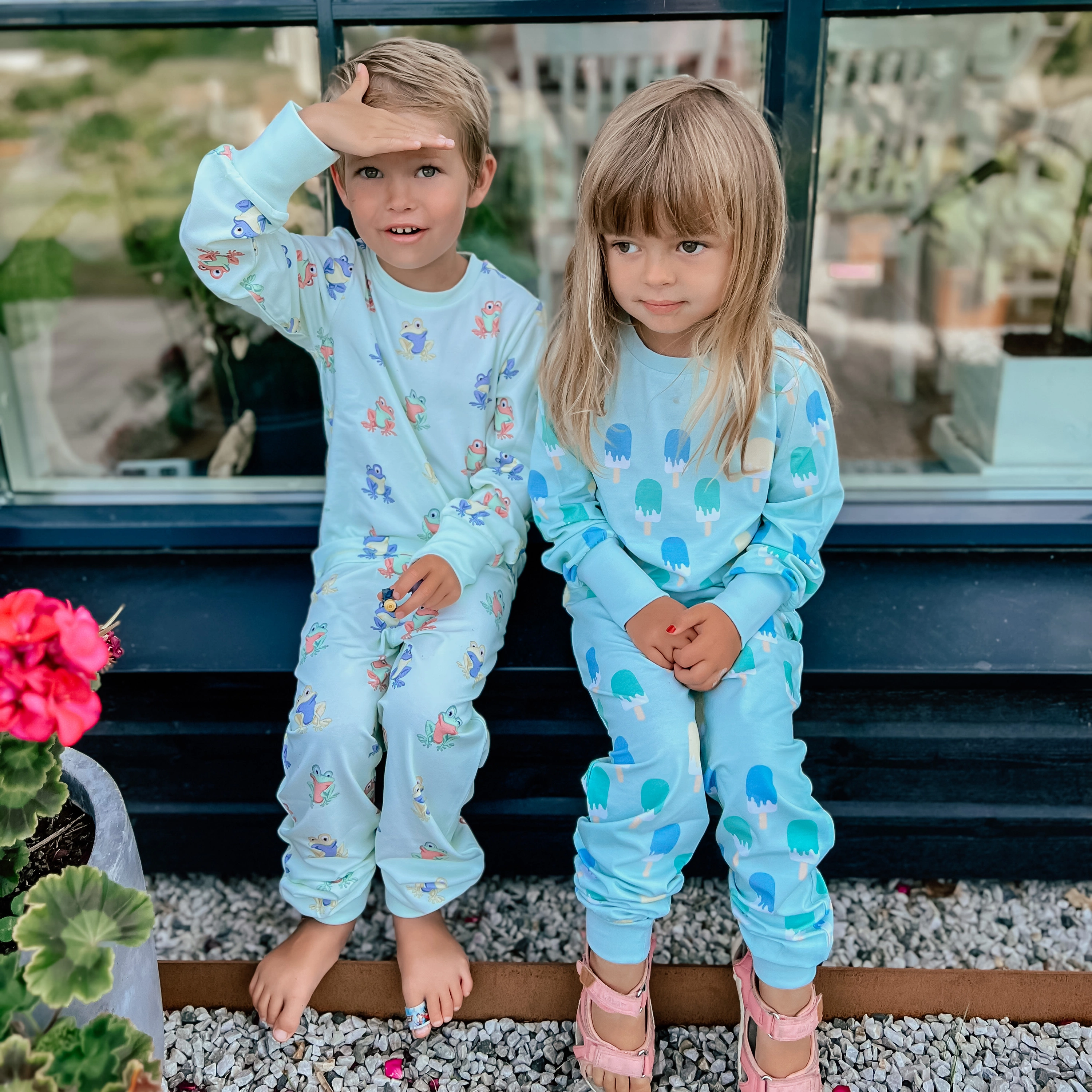 Bambu Tvådelad Pyjamas Groda Grön