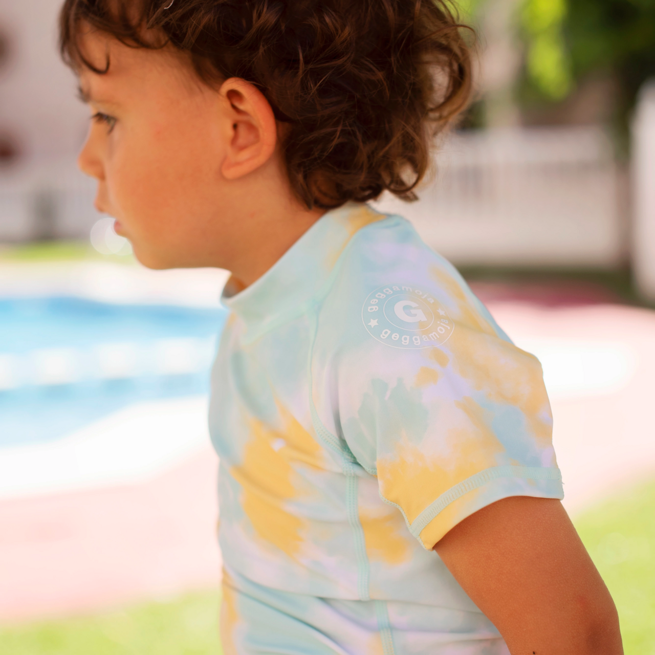 UV-tröja kort ärm Tie Dye Gul 146/152
