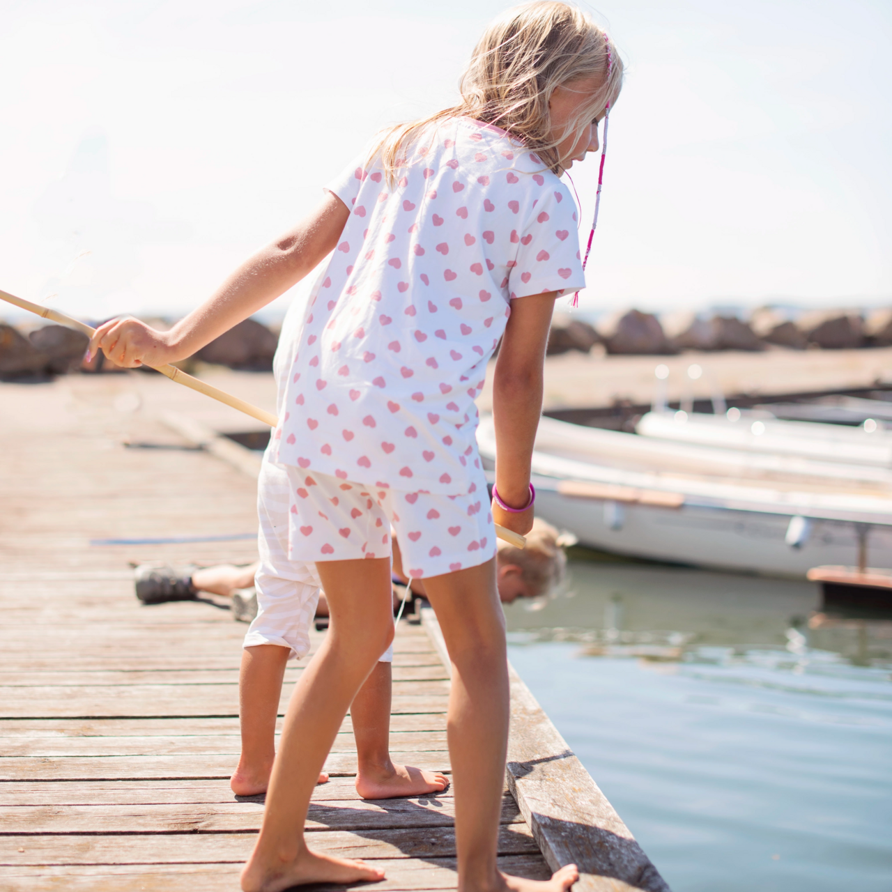 Two pcs summer pyjamas Pink heart  134/140