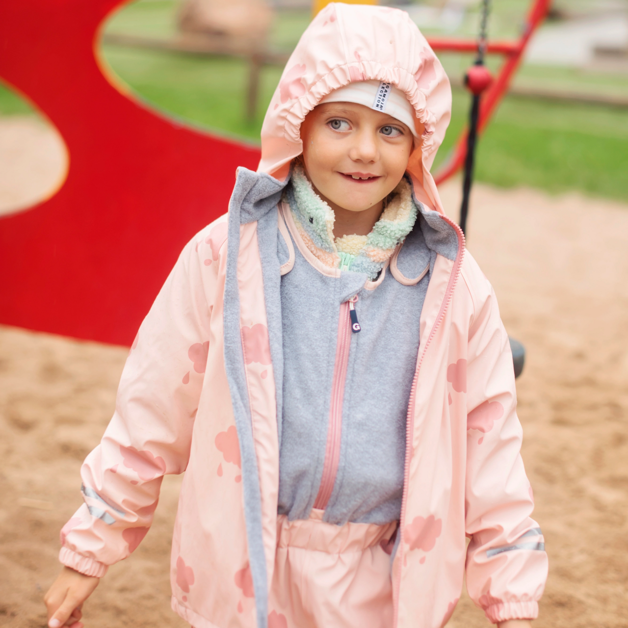 Rain set fleece Pink cloud  74/80