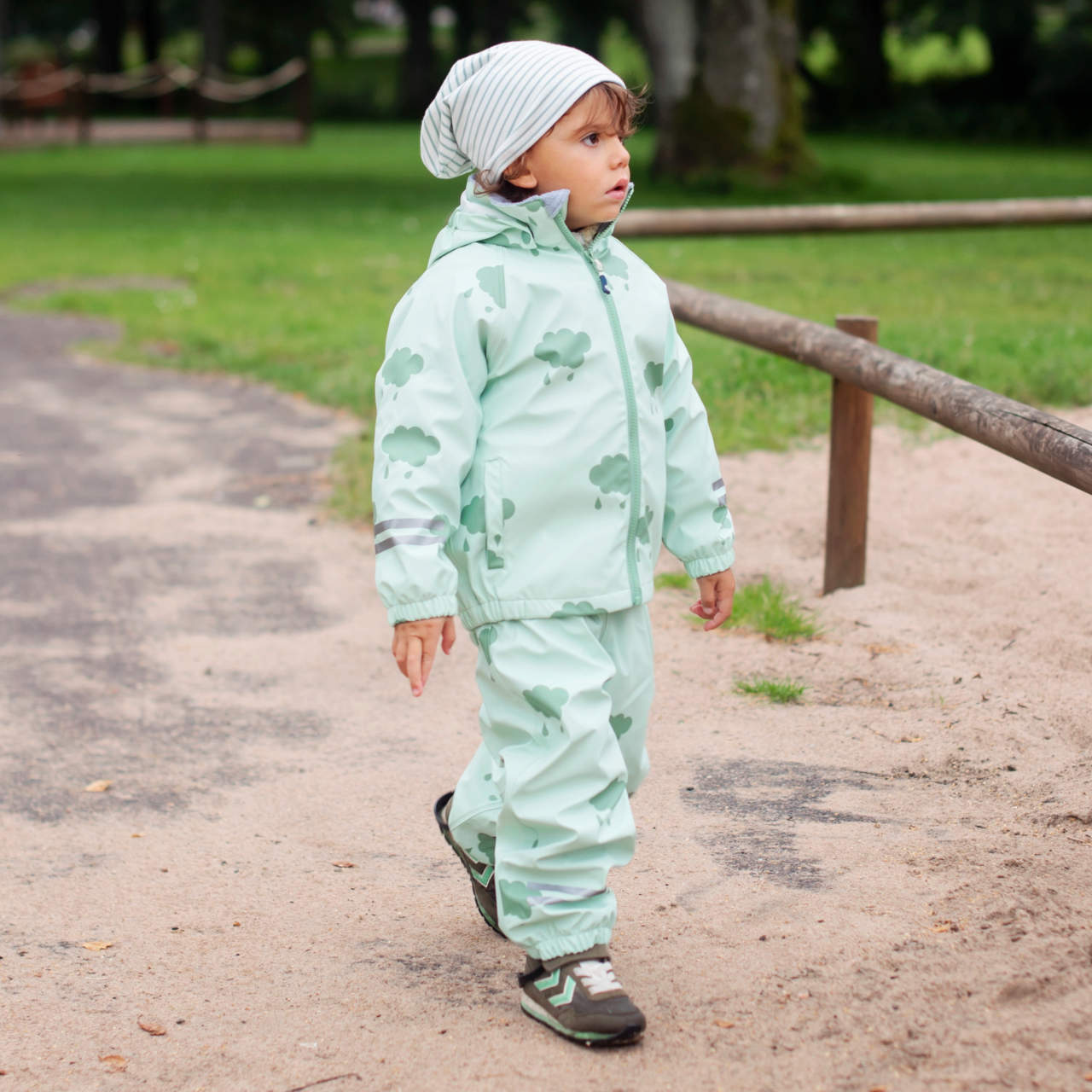 Rain set fleece Mint cloud