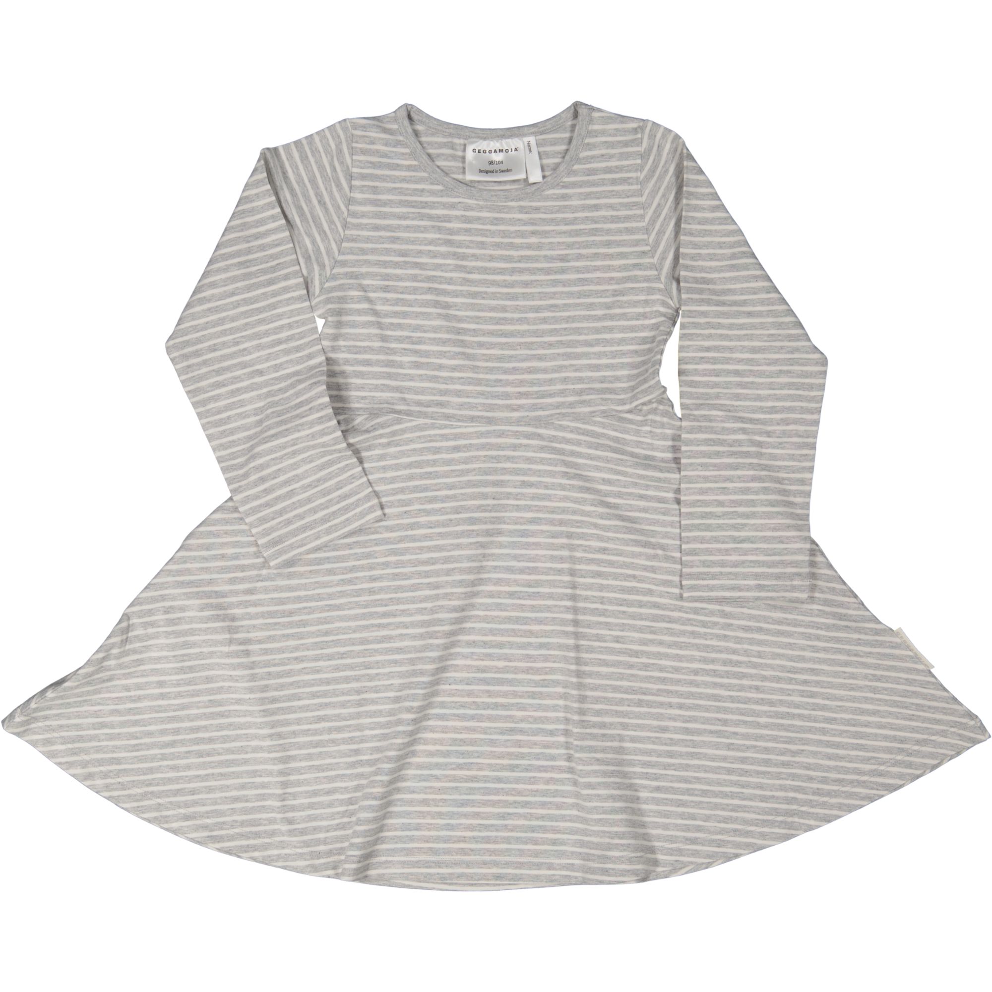 Flared dress L.S Classic Grey mel/white