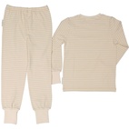 Tvådelad Pyjamas Bambu Classic Vit/Beige 86/92