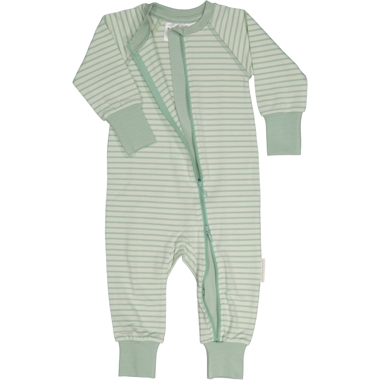 Tvåvägs-zip Pyjamas Bambu Classic Ljusgrön/Grön 74/80