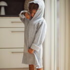 Bathrobe Kids Classic Grey/Grey-white  134/140