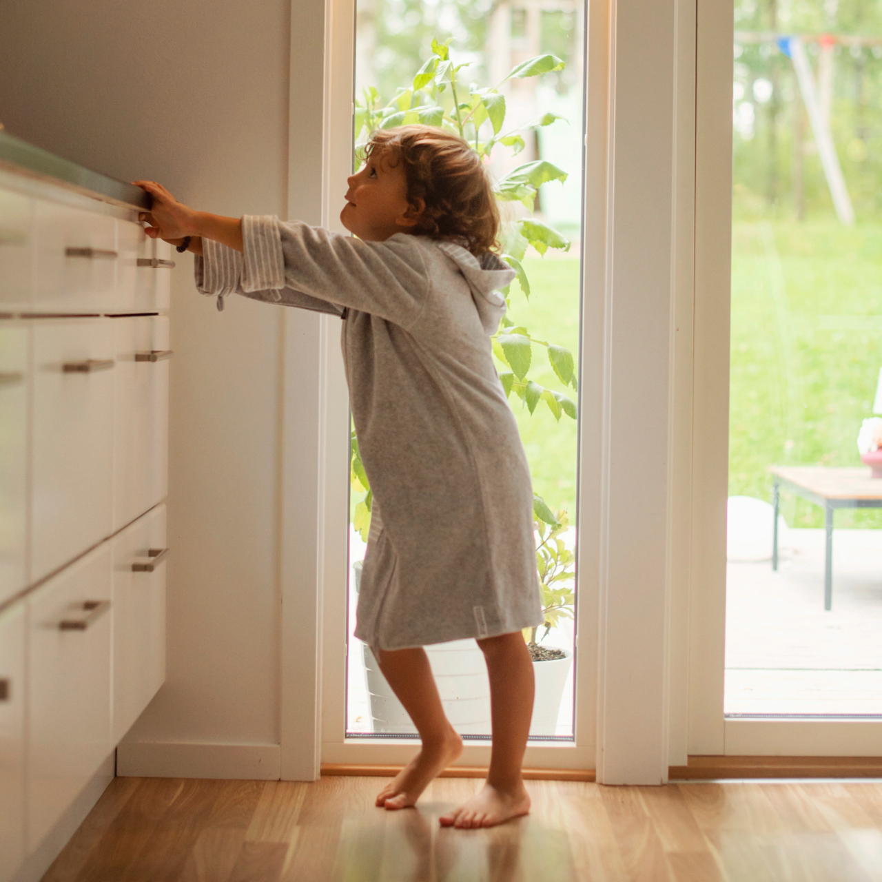 Bathrobe Kids Classic Grey/Grey-white