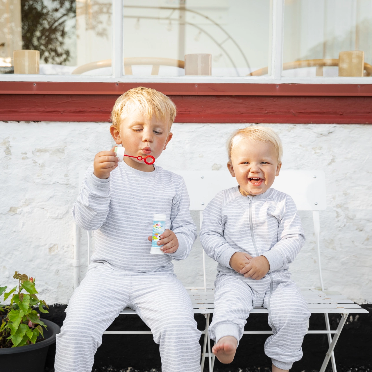 Two pcs pyjamas Classic Grey mel/white