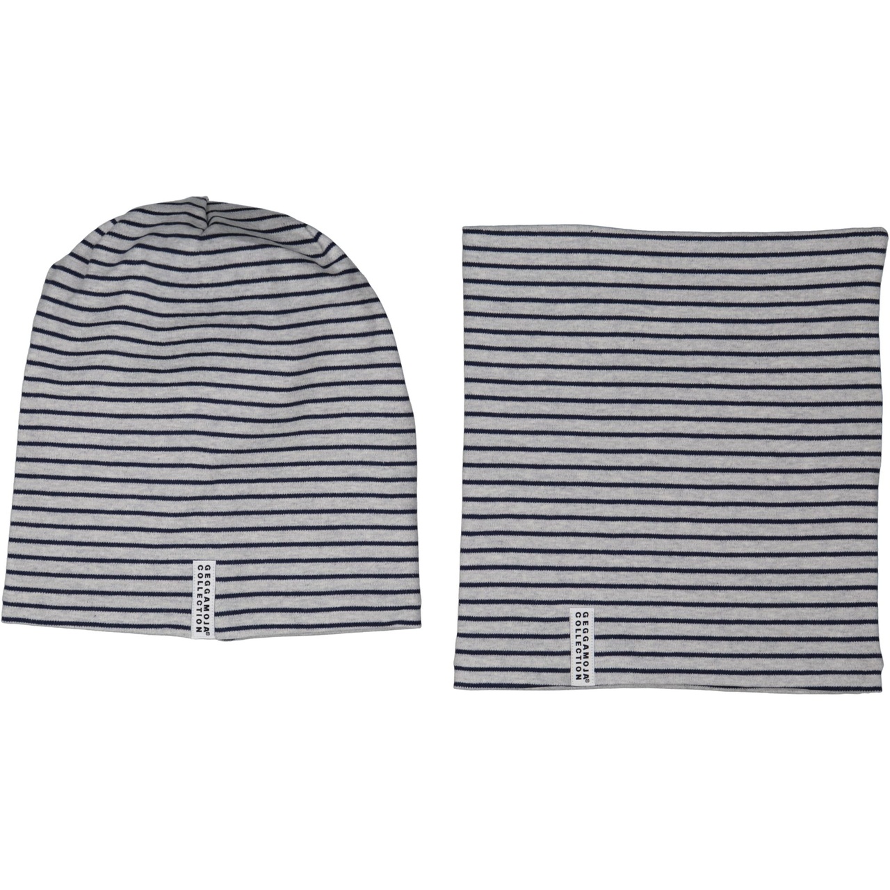 Cap/tube set Grey mel/navy  S 2-4 år